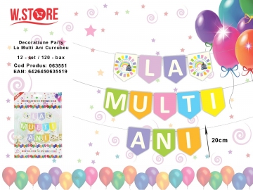 Decoratiune Party La Multi Ani Curcubeu 063551
