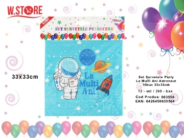 Set Servetele Party La Multi Ani Astronaut 10buc 33x33cm 063556