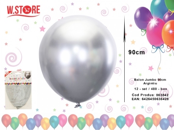 Balon Jumbo 90cm Argintiu 063842