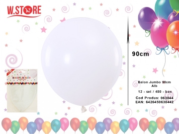 Balon Jumbo 90cm Alb 063844