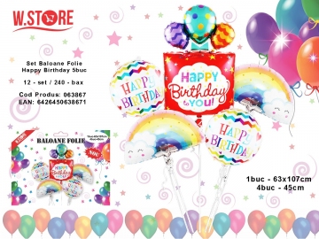 Set Baloane Folie Happy Birthday 5buc 063867