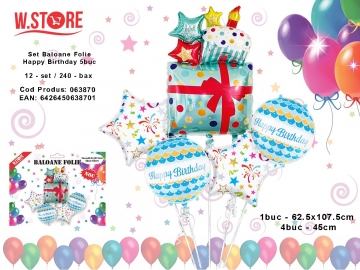 Set Baloane Folie Happy Birthday 5buc 063870