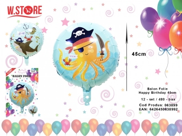 Balon Folie Happy Birthday 45cm 063899