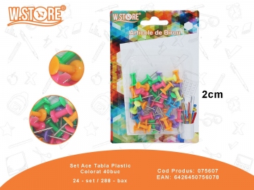 Set Ace Tabla Plastic Colorat 40buc 075607