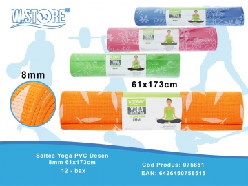 Saltea Yoga PVC Desen 8mm 61x173cm 075851