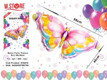 Balon Folie Fluture Roz 98x48cm 076674