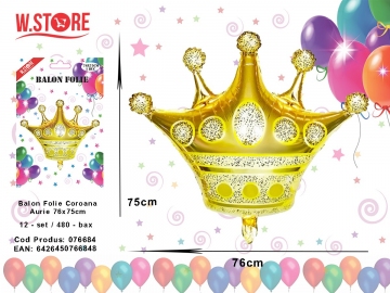 Balon Folie Coroana Aurie 76x75cm 076684