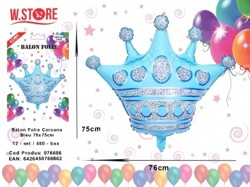Balon Folie Coroana Bleu 76x75cm 076686