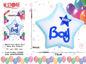 Balon Folie Botez Stea Baby Boy 79x84cm 076695