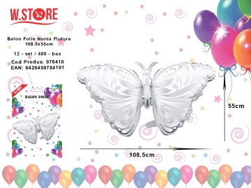Balon Folie Nunta Fluture 108.5x55cm 078410