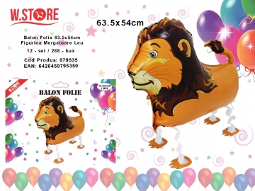 Balon Folie 63.5x54cm Figurina Mergatoare Leu 079535