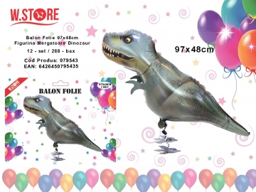 Balon Folie 97x48cm Figurina Mergatoare Dinozaur 079543