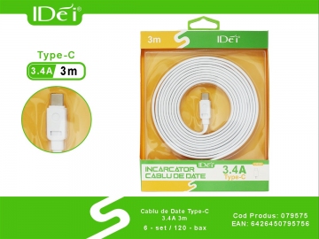 Cablu de date Type-c 3.4A 3m 079575
