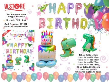 Set Baloane Folie Happy Birthday 081022