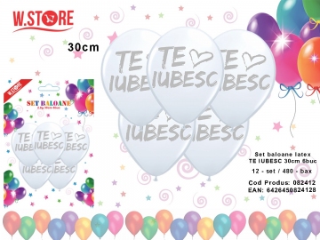 Set baloane latex TE IUBESC 30cm 6buc 082412