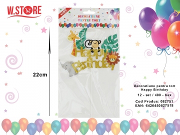 Decoratiune pentru tort Happy Birthday 082751