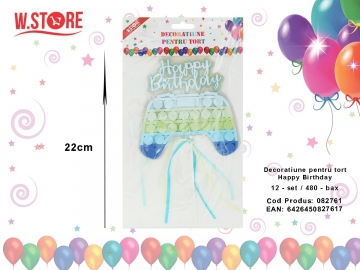Decoratiune pentru tort Happy Birthday 082761