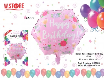 Balon folie Happy birthday 45cm 083008