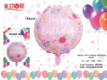 Balon folie Happy birthday 45cm 083009