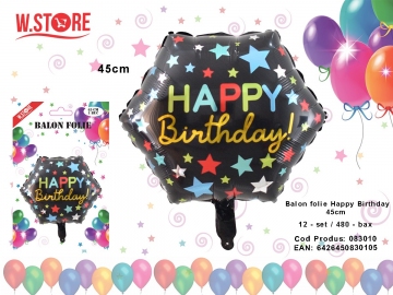 Balon folie Happy birthday 45cm 083010