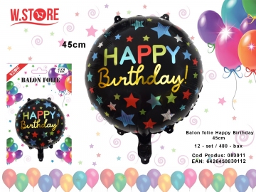 Balon folie Happy birthday 45cm 083011