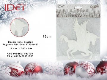 Decoratiune Craciun Pegasus Alb 13cm JT23-M412 083135