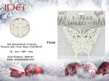 Set decoratiuni Craciun Fluture Alb 11cm 3buc JT23-M127 083141