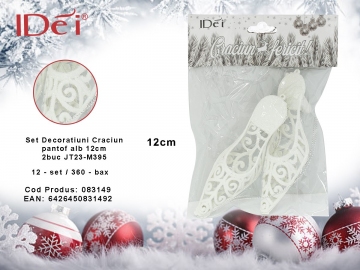 Set decoratiuni Craciun pantof alb 12cm 2buc JT23-M395 083149