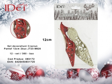 Set decoratiuni Craciun Pantof 12cm 2buc JT23-M626 083172
