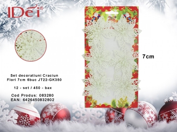 Set decoratiuni Craciun Flori 7cm 6buc JT22-GK350 083280