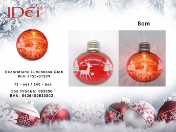 Decoratiune Luminoasa Glob 8cm JT23-ST203 083350