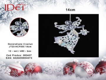 Decoratiune Craciun JT23-HCF055 14cm 083407