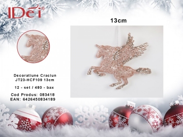 Decoratiune Craciun JT23-HCF109 13cm 083418