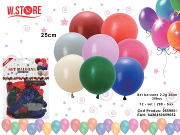 Set baloane 2.2g 25cm 20buc 085905