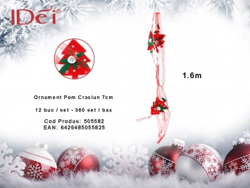 Ornament Pom Craciun 7cm 505582