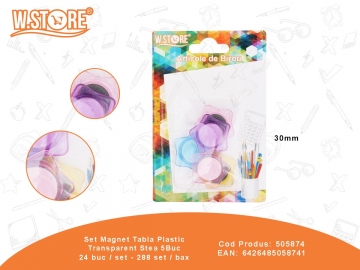 Set Magnet Tabla Plastic Transparent Stea 5Buc 505874