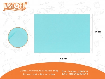 Carton A3 6012 Azul Pastel 180g 2886012